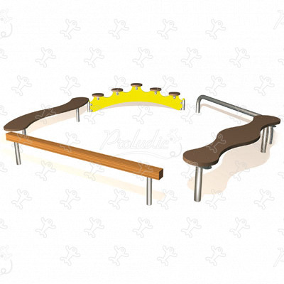 Balance Circuit J09 playgrounds climbing & balancing play equipment balancing trails image 3d