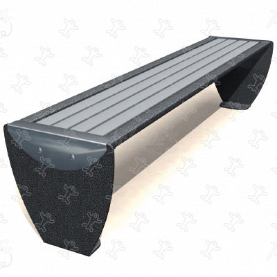 Bench J2870 outdoor furniture furniture, fencing and gates & ancillary items furniture (bench, waste bin, shelter…) image 3d