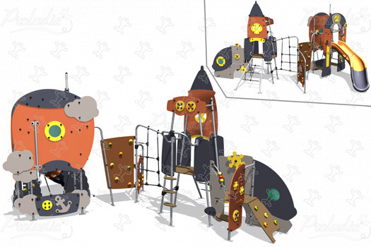 Rocket & Hot Air Balloon J4082 playgrounds themed playground equipment metropolis image 3d