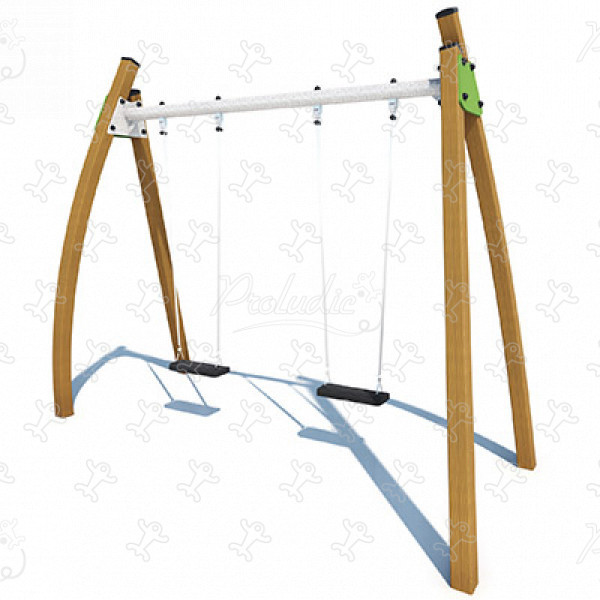 2 flat seats J432-C® playgrounds traditional playground equipment swings image 3d