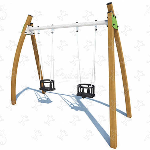 2 cradle seats J434-C® playgrounds traditional playground equipment swings image 3d
