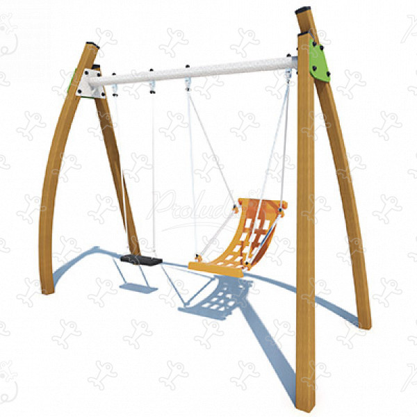 1 flat seat, 1 boat seat J436-C® playgrounds traditional playground equipment swings image 3d