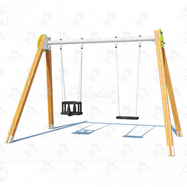 1 flat seat, 1 cradle seat J468 playgrounds traditional playground equipment swings image 3d