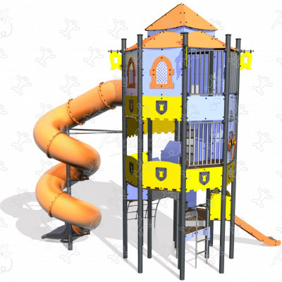 Octagonal Tower J4701-P playgrounds themed playground equipment medieval image 3d