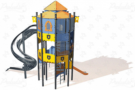 Octagonal Tower J4701 playgrounds themed playground equipment medieval image 3d