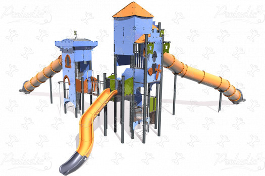 Double Tower J4702-P playgrounds themed playground equipment medieval image 3d