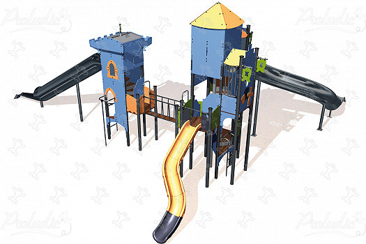 Double Tower J4702 playgrounds themed playground equipment medieval image 3d