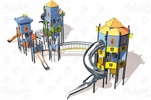 Triple Tower J4703 playgrounds themed playground equipment medieval image 3d