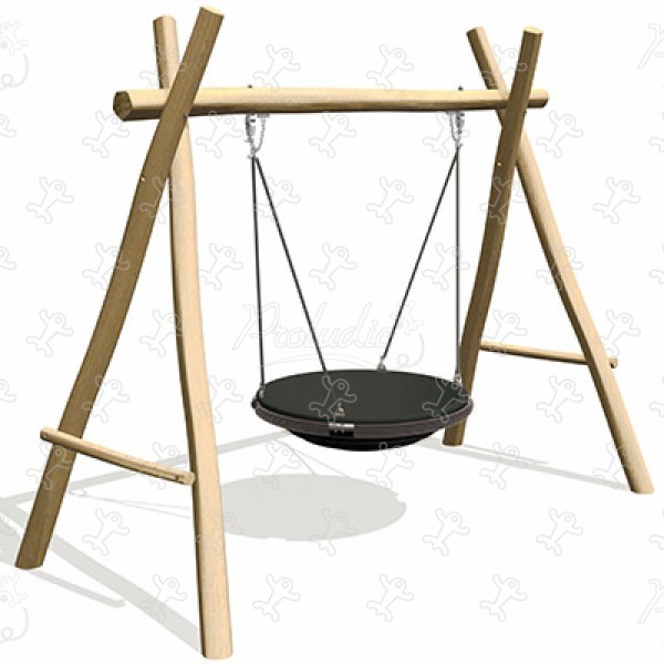 Pod seat J491 playgrounds sustainable natural wood equipment swings image 3d