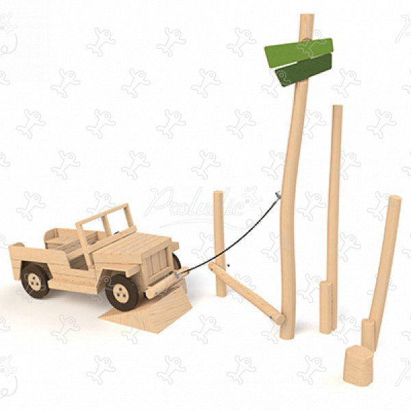 Jeep J49109® playgrounds sustainable natural wood equipment transport image 3d