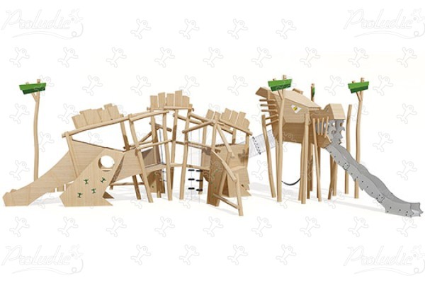 Dragon J49116® playgrounds sustainable natural wood equipment animals image 3d