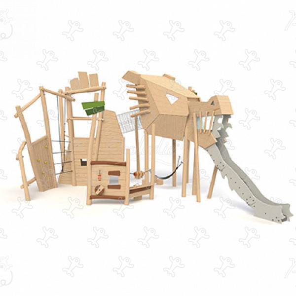 Baby Dragon J49126® playgrounds sustainable natural wood equipment animals image 3d