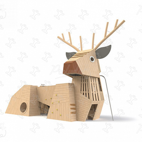 Deer J49133® playgrounds sustainable natural wood equipment animals image 3d