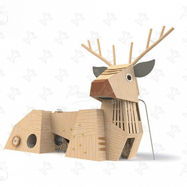 King Deer J49134® playgrounds sustainable natural wood equipment animals image 3d