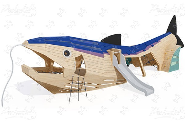 Salmon J49149® playgrounds sustainable natural wood equipment animals image 3d