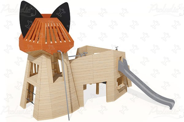Fox J49161® playgrounds sustainable natural wood equipment animals image 3d