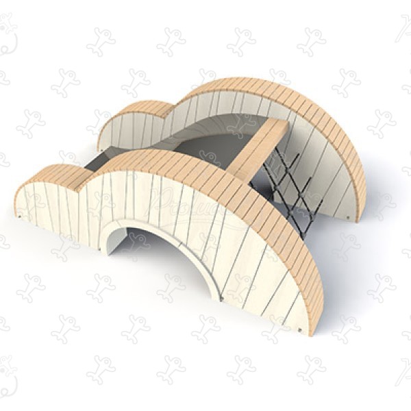 Cloud slide J49163® playgrounds sustainable natural wood equipment climbing trails and equipment image 3d