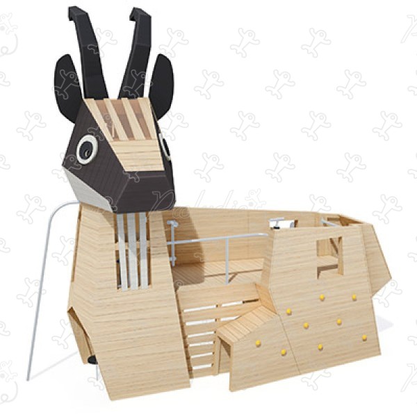 Mountain Goat J49177® playgrounds sustainable natural wood equipment animals image 3d