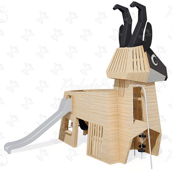 Mountain Goat J49177® playgrounds sustainable natural wood equipment animals image 3d