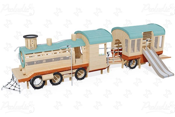 Train J49197® playgrounds sustainable natural wood equipment transport image 3d