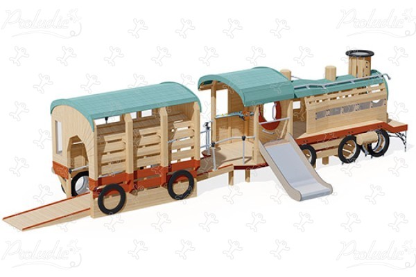 Train J49197® playgrounds sustainable natural wood equipment transport image 3d