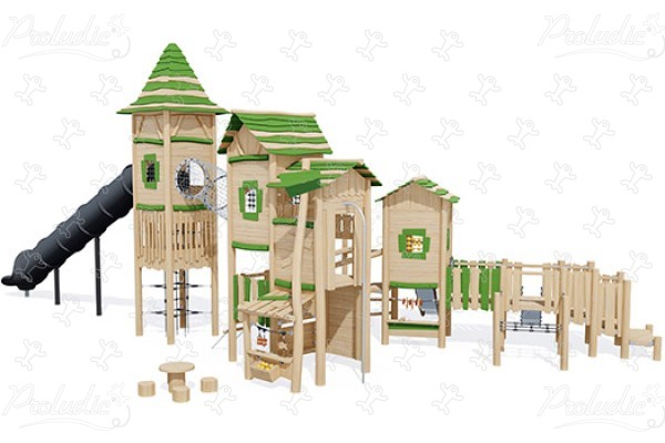 Green Village J49212® playgrounds multiplay equipment multi play structures image 3d