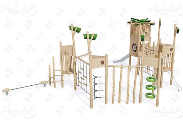 Cabin Trail J49415® playgrounds climbing & balancing play equipment balancing trails image 3d