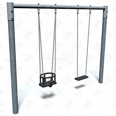 1 flat seat, 1 cradle seat J497 playgrounds traditional playground equipment swings image 3d