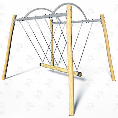 All For One J499 playgrounds sustainable natural wood equipment swings image 3d