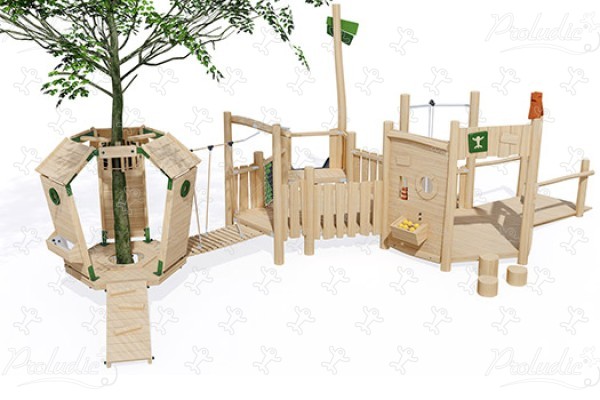 J49904® playgrounds sustainable natural wood equipment arborea play® image 3d