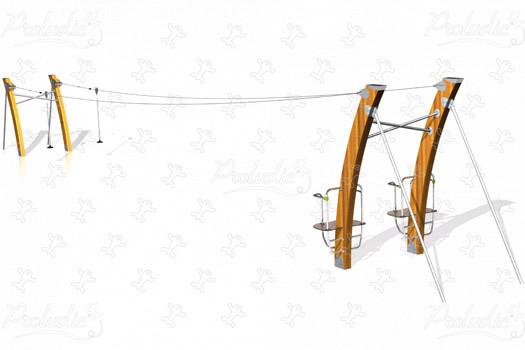 Double Cableway for level ground J513 playgrounds moving equipment cableways image 3d