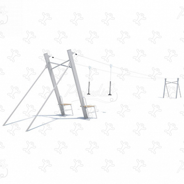 Double Metal Cableway J517 playgrounds moving equipment cableways image 3d