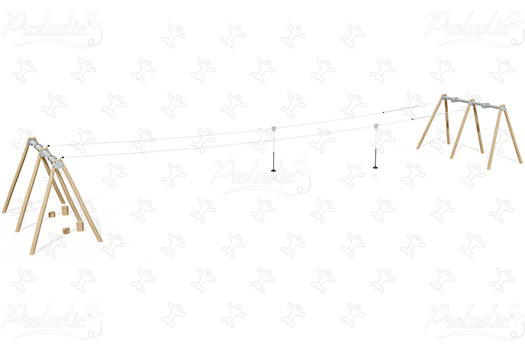 Double Cableway for natural slope J521 playgrounds moving equipment cableways image 3d