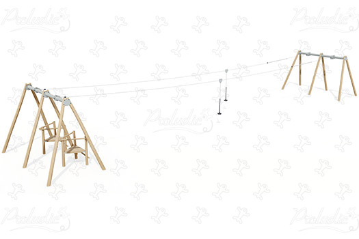 Double Cableway for level ground J522 playgrounds moving equipment cableways image 3d