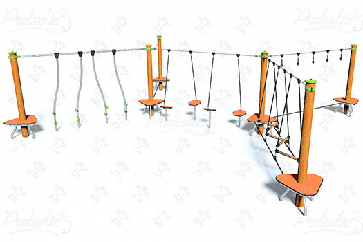 J5400 playgrounds climbing & balancing play equipment balancing trails image 3d