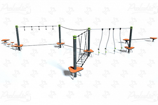 J5403-M playgrounds climbing & balancing play equipment balancing trails image 3d