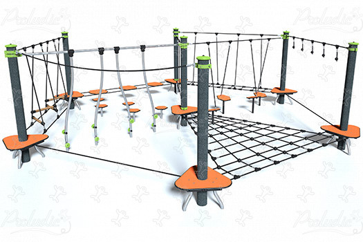 J5404-M playgrounds climbing & balancing play equipment balancing trails image 3d
