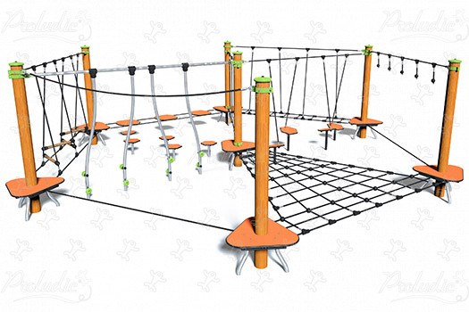 J5404 playgrounds climbing & balancing play equipment balancing trails image 3d