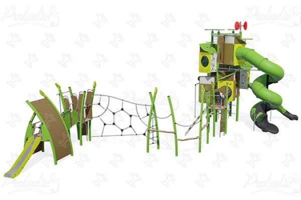 Tower with Multiplay extension J56102 playgrounds multiplay equipment kanopé image 3d