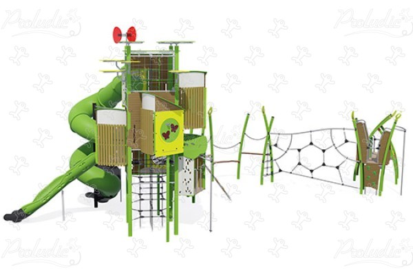 Tower with Multiplay extension J56102 playgrounds multiplay equipment kanopé image 3d
