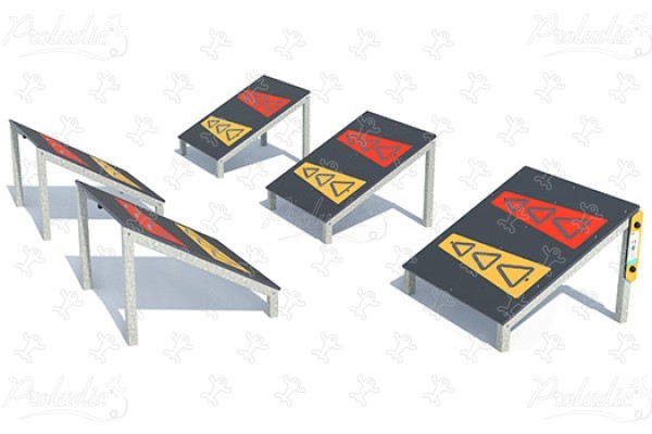 Slanted steps J5901® playgrounds acti’fun acti’ninja image 3d