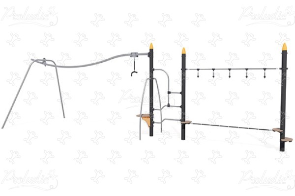 Aerial crossing J5913® playgrounds acti’fun acti’ninja image 3d