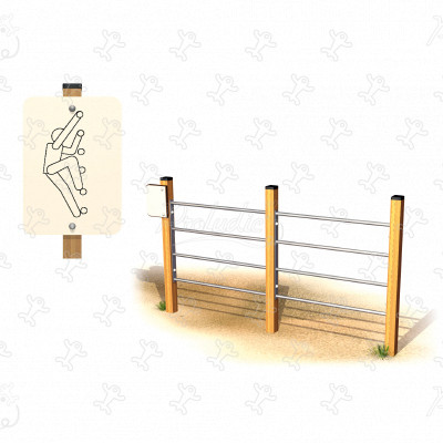 Junior Timber Double Wall Bars JPS11-J sport and fitness acti’fun trim trails image 3d