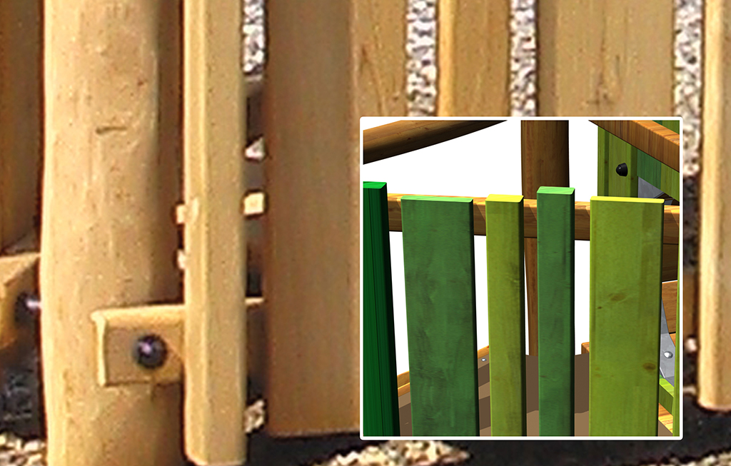 The panels and the climbing wall