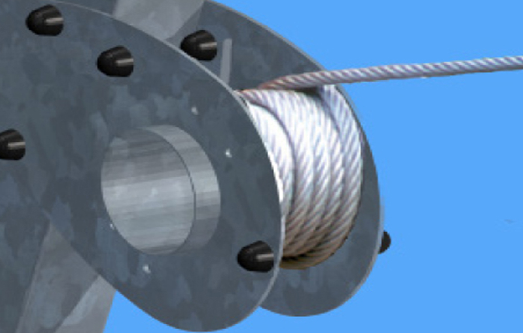 The correct tension of the 10mm diameter galvanized steel cable