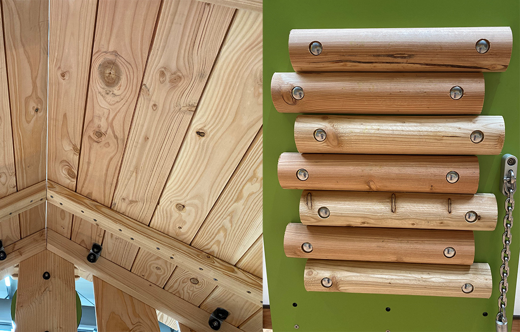 The boards and half-logs