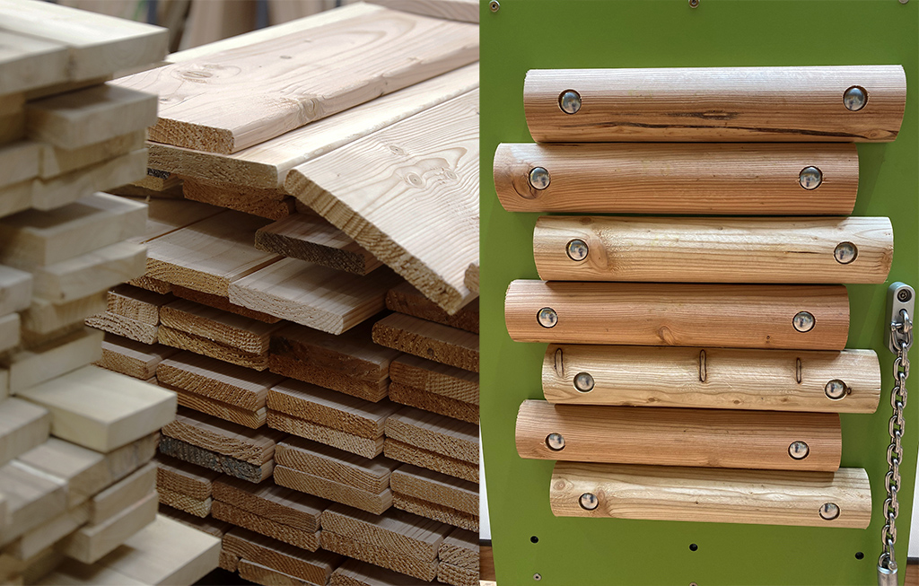 The boards and half-logs