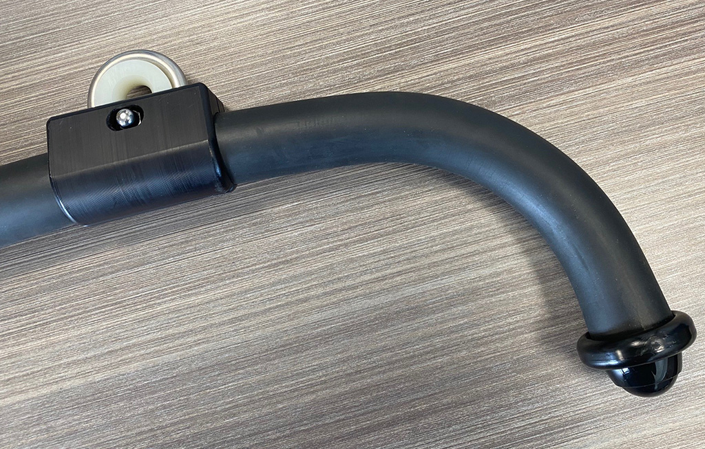 The grip section of the stainless steel handle