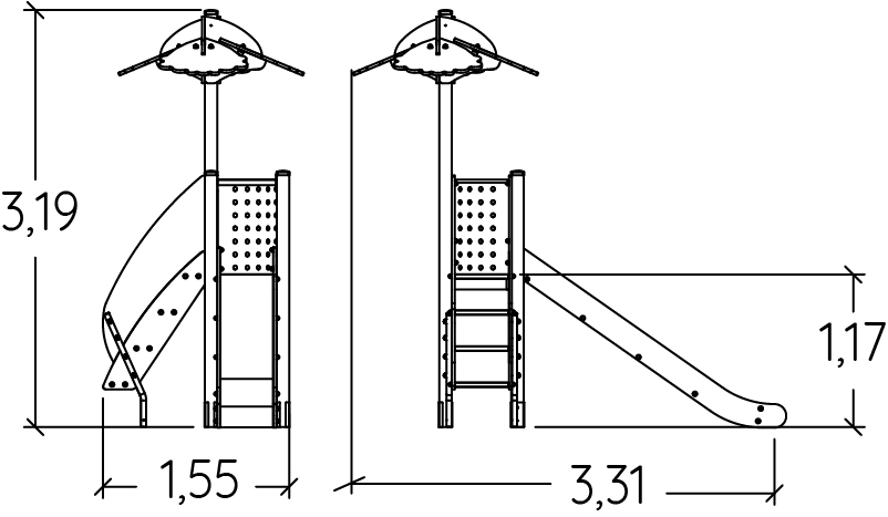 J3331 playgrounds multiplay equipment vivarea image side view