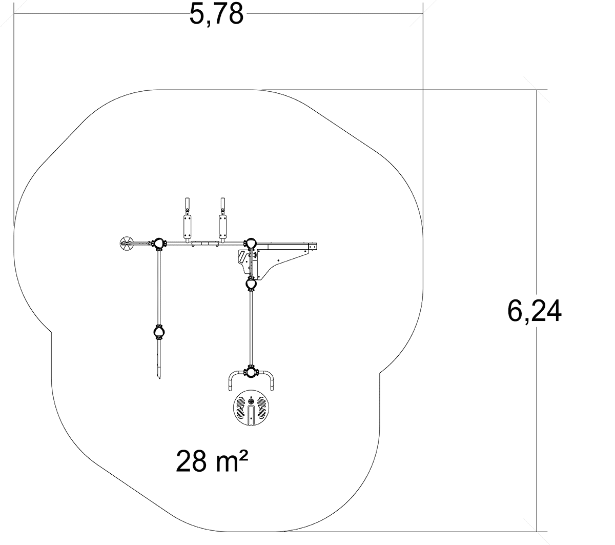 Compact fun-sport station J37100® sport and fitness acti’fun acti’fit image view from above